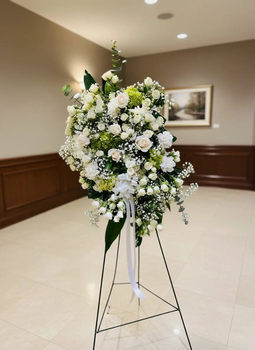 Elegant Funeral Standing Spray for Sympathy & Tribute – Chez Joy