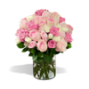 pastel rose arrangement pink and white rose