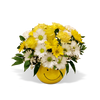 yellow roses, white daisy and all best cheerful color seasonal flowers