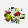 lilies, daisy, mums and Christmas decor