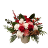 white and red Christmas  flower arrangement