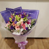 nicely wrapped flower bouquet